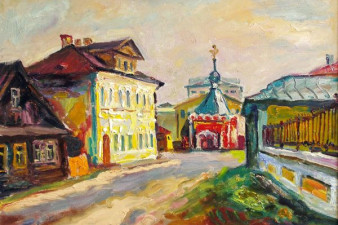 Красная часовня в селе Устье-Кубенское. 2010. Холст, масло. 60х80